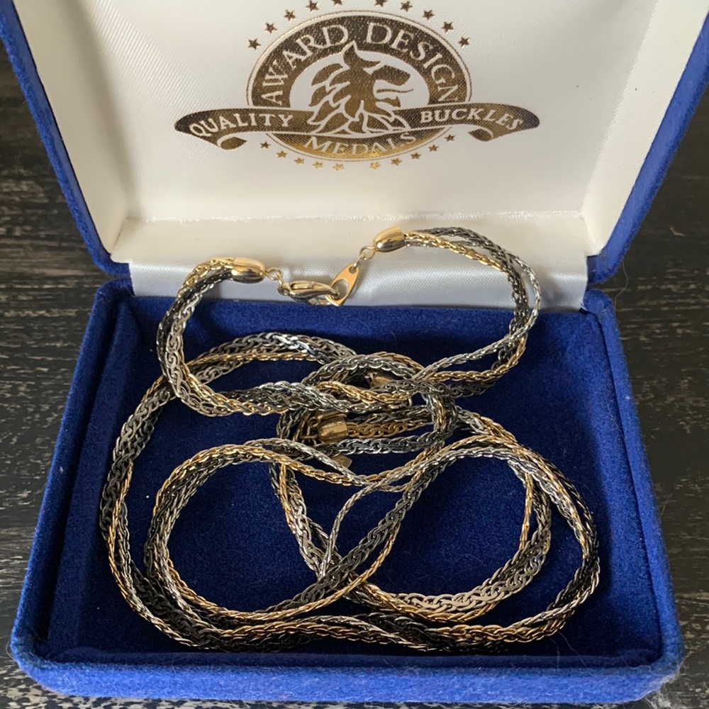 3 tone necklace and bracelet set